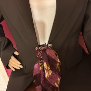 Michael Kors brown jacket with scarf tie belting scarf.  New scarf included